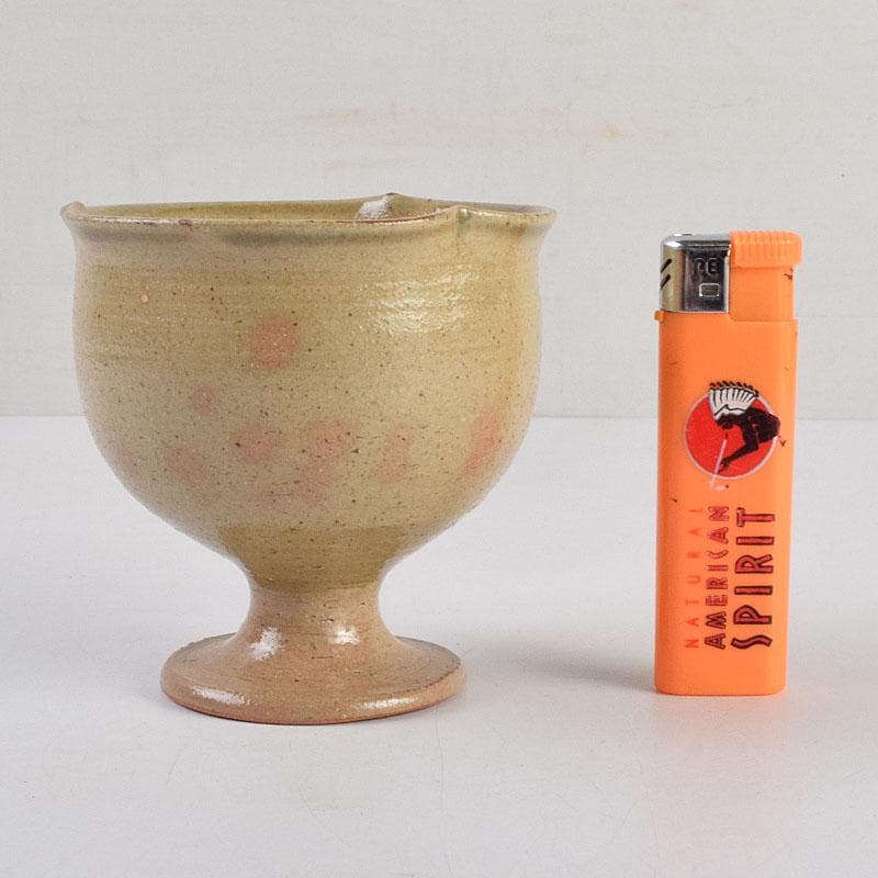 和食器　虫明焼　松本学作　足付向付　五客　共箱　V R9384H