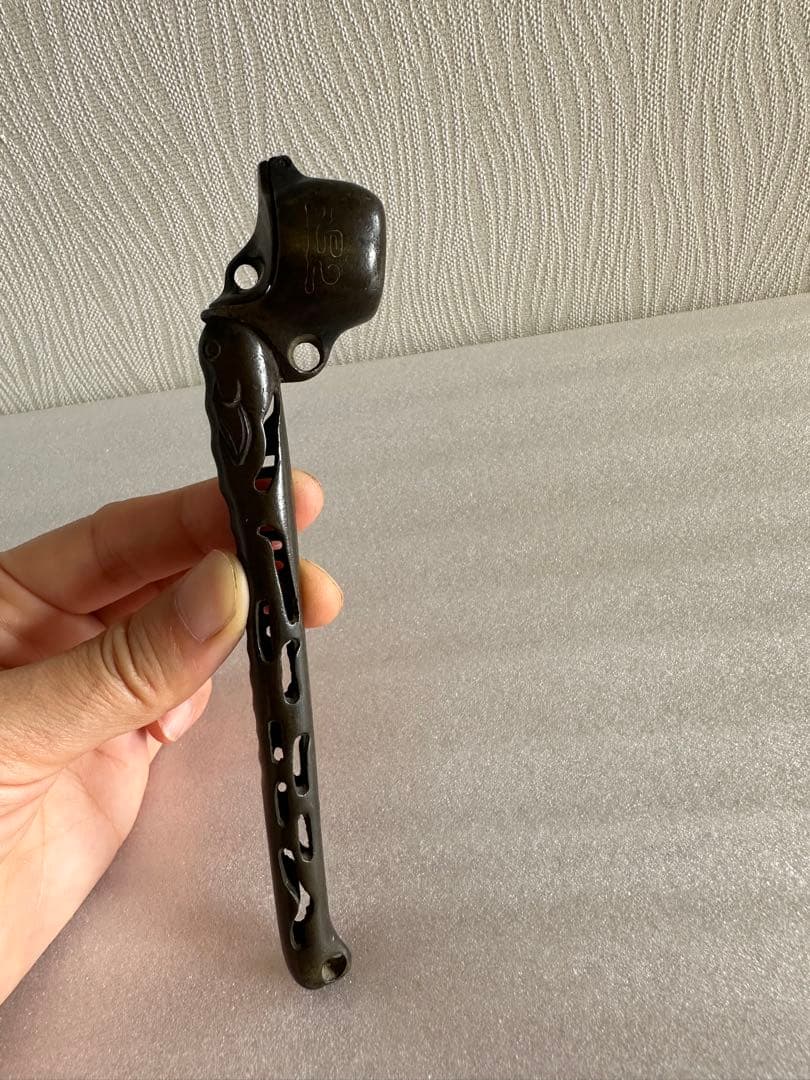 龍文堂造　銅矢立　銀象嵌