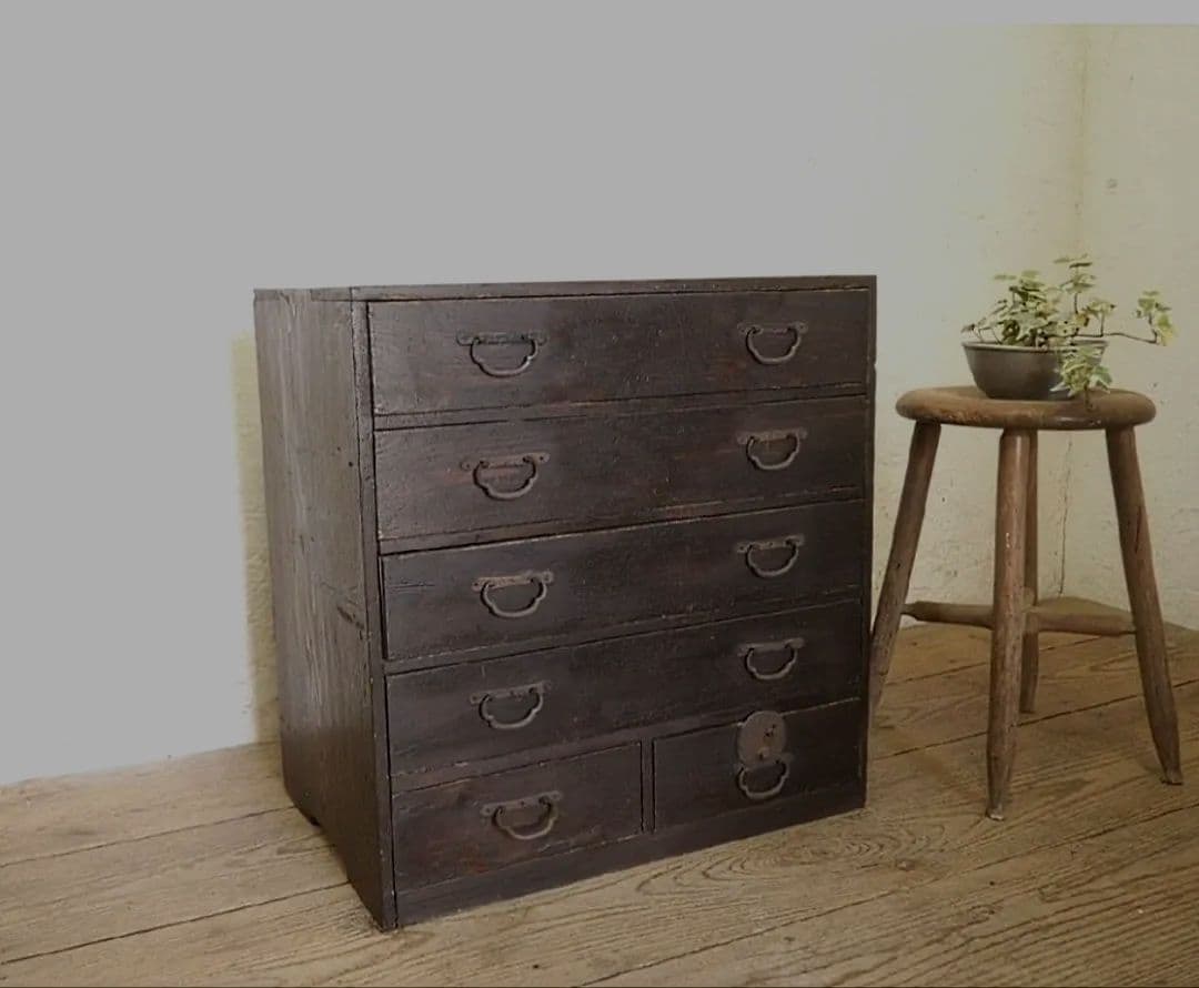 1020 アンティーク　小箪笥　和タンス　収納棚　チェスト　引き出し　レトロ