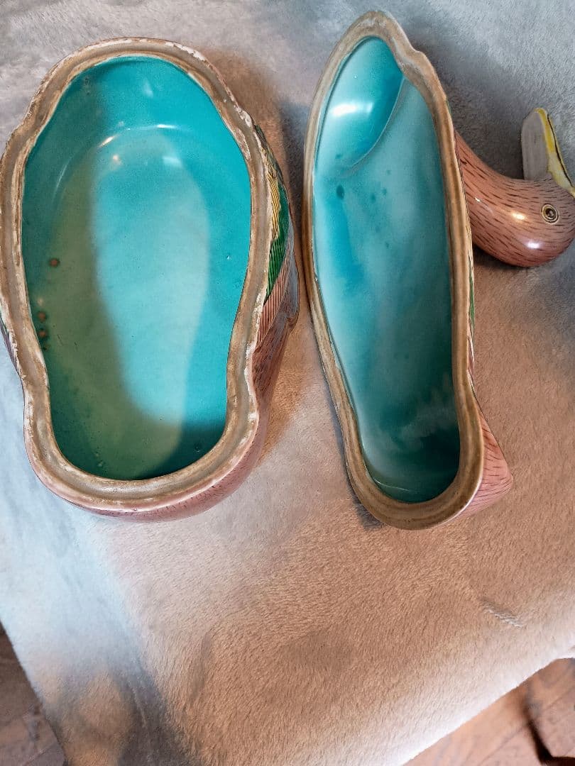 鴨型アンテークチューリン チューリン　スープ入れ容器