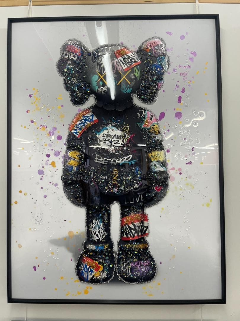 水晶絵　アートパネル　クリスタル　立体　絵画　アート　キラキラ　絵　額絵　壁掛け