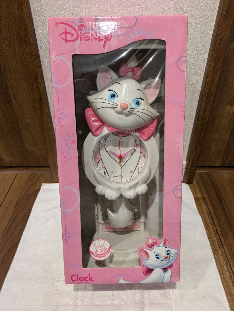 Disney ディズニー おしゃれキャット マリー しっぽゆらゆら 置時計 新品