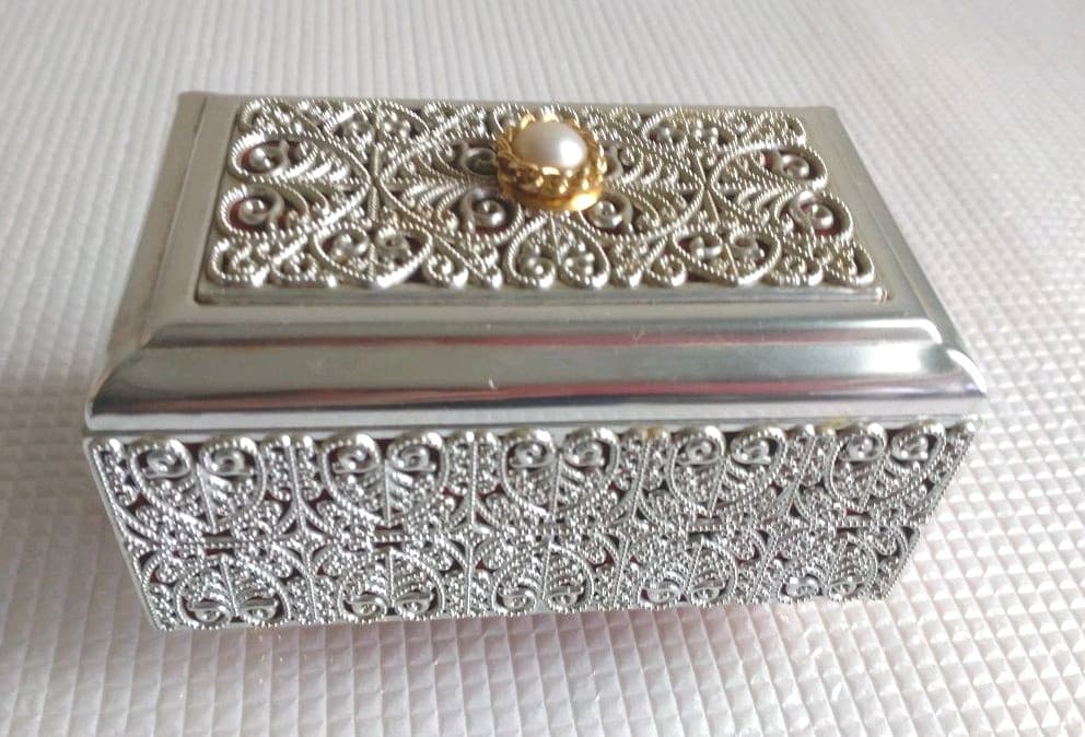 アンティーク オルゴール付宝石入れ