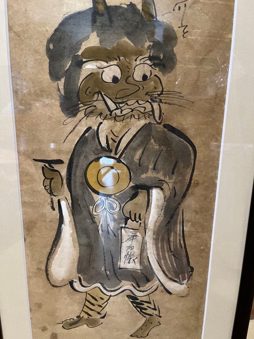 鬼の念仏 日本画 大津絵　新品