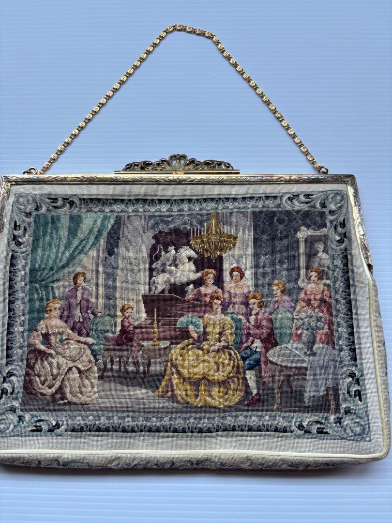 ヴィンテージ刺繍ハンドバッグ