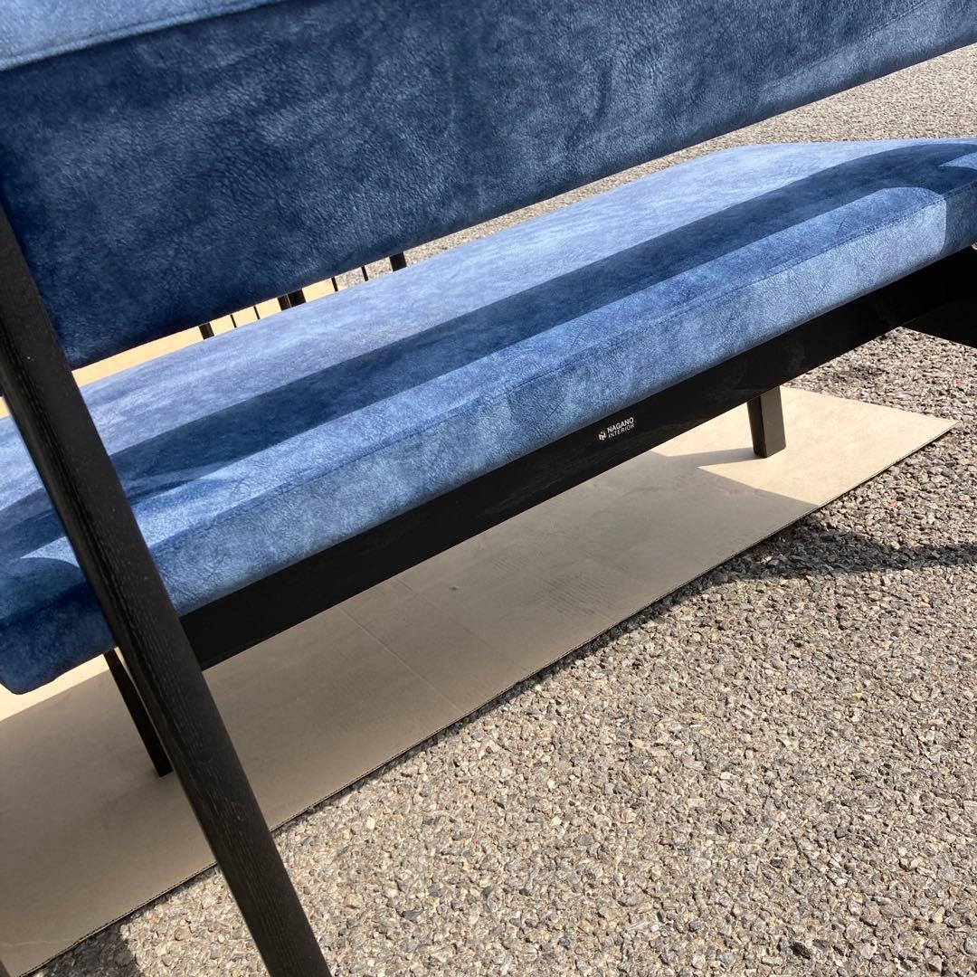 むぎページ　青いファブリック L字型ソファセット