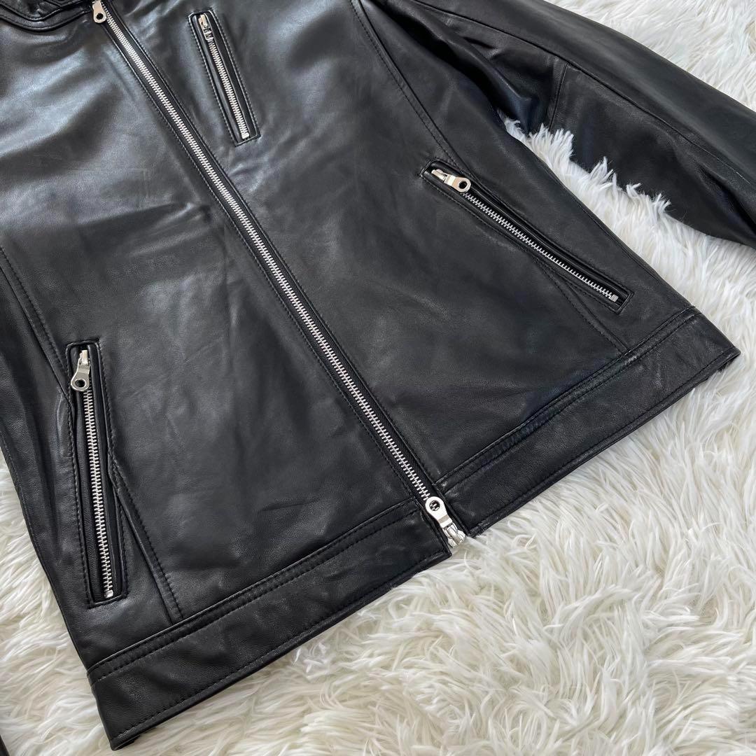 美品✨ラトルトラップ　シングルライダースジャケット　レザージャケット　羊革　M