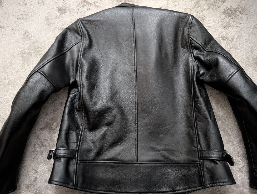 STILL BY HAND ブラックレザーシングルライダースジャケット 46