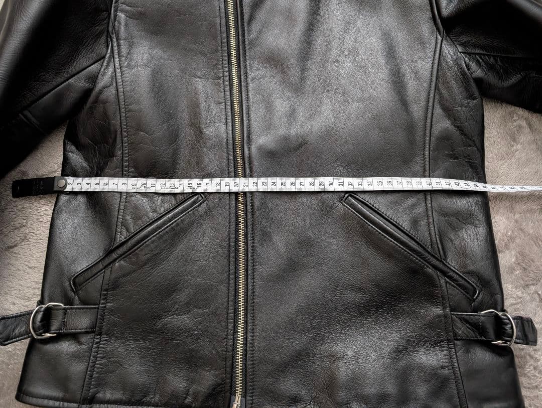 STILL BY HAND ブラックレザーシングルライダースジャケット 46
