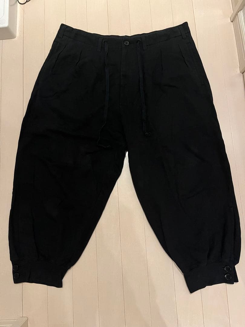 Ground Y ブラック ヘムリブバルーンパンツ3 GN-P03-005