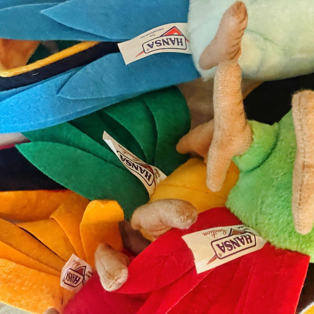 HANSA ハンサ オウム色違い4匹セット ぬいぐるみ