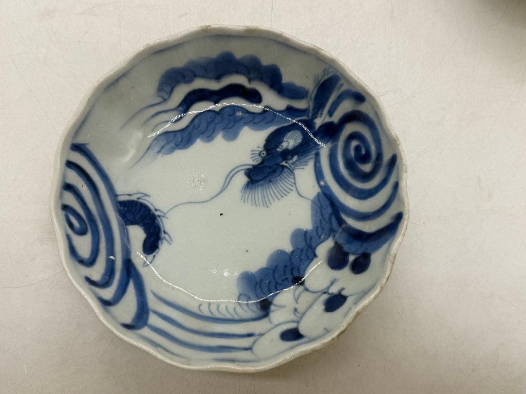 染付　龍紋鱠皿4点　なます　懐石料理　送料込み260123