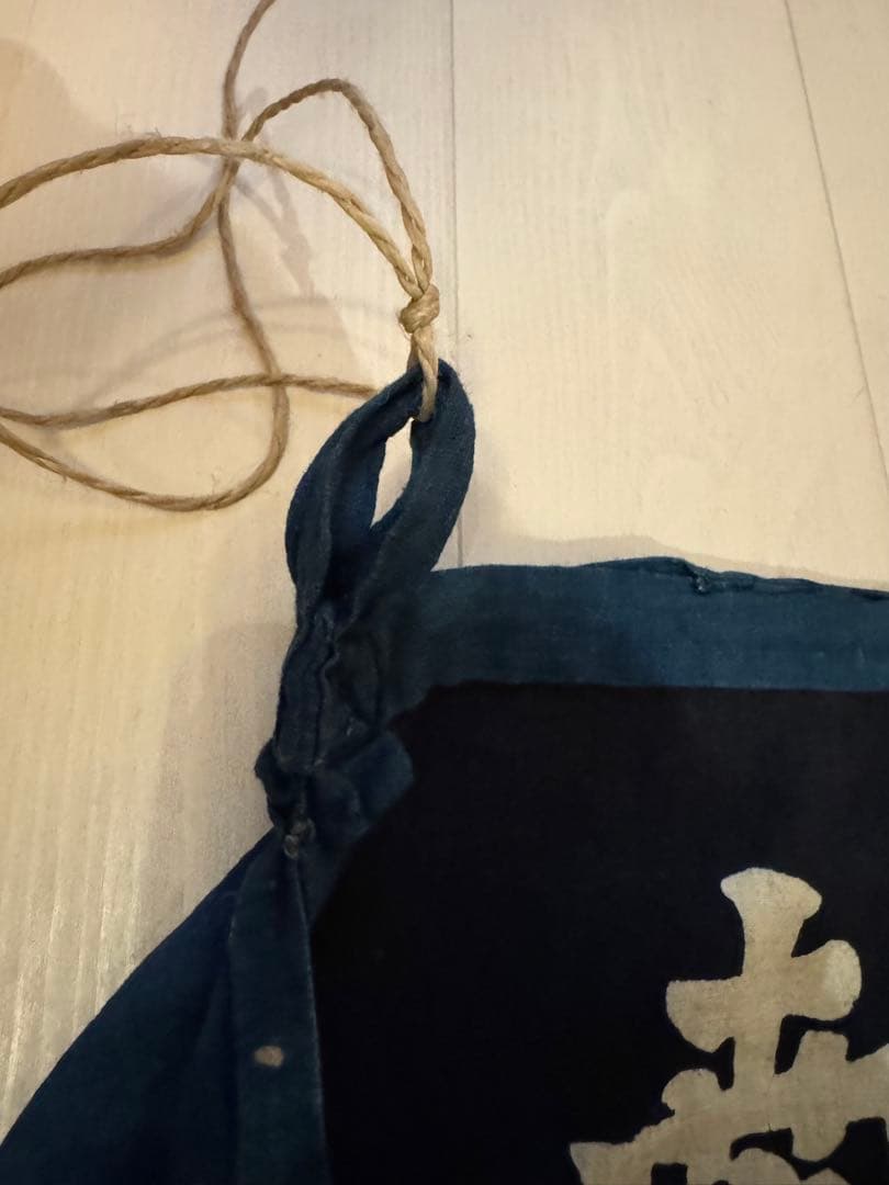 ②骨董レア品　日本古布　藍染木綿　東北馬飾り　観賞用、リメイク材料