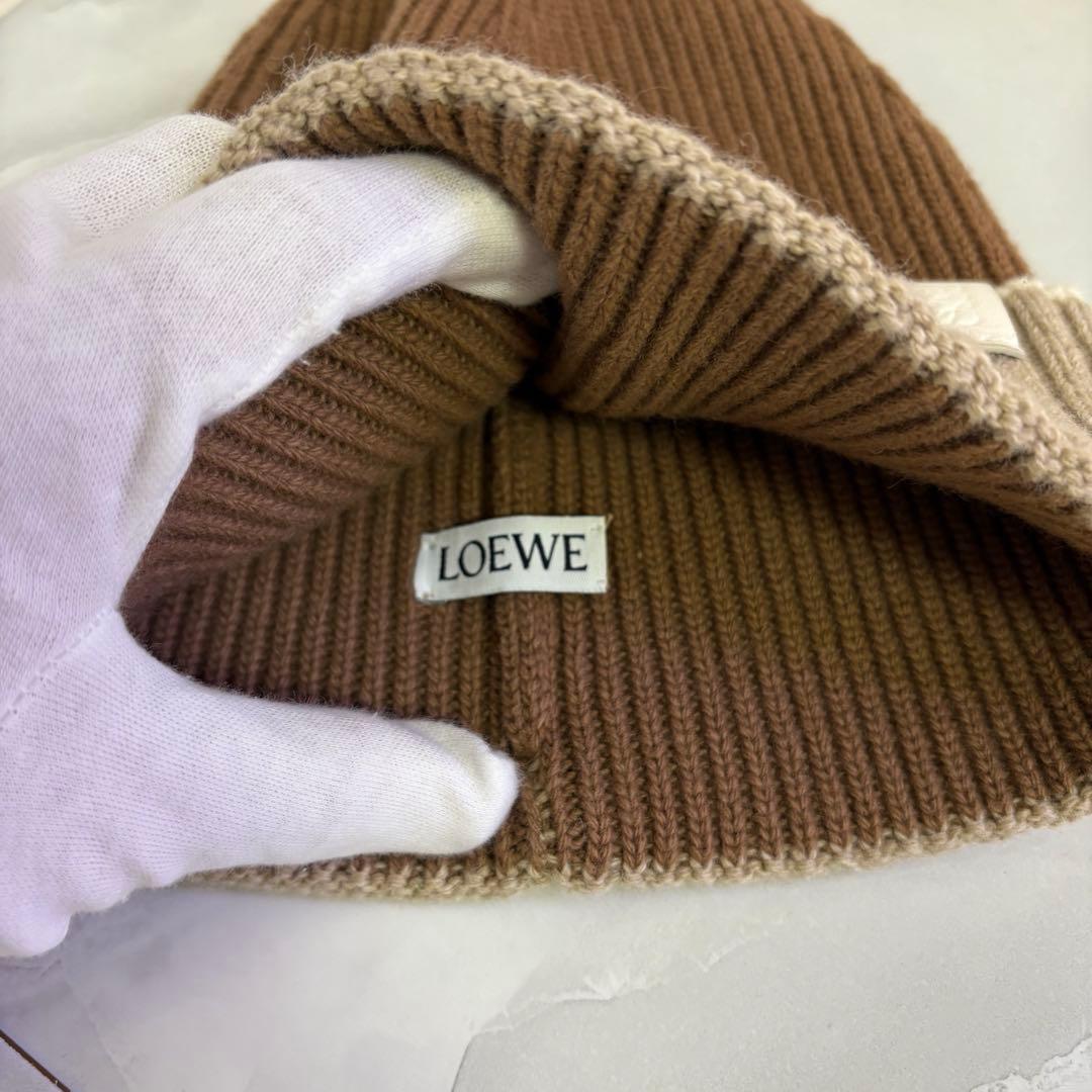 【正規品】LOEWE アナグラム ロゴ レザー ビーニー ニット帽