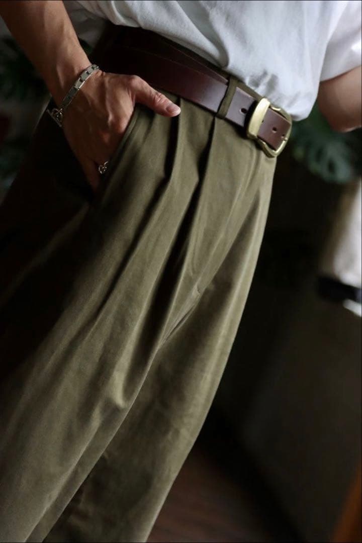 A.PRESSE Chino Trousers チノトラウザーズ Olive 2