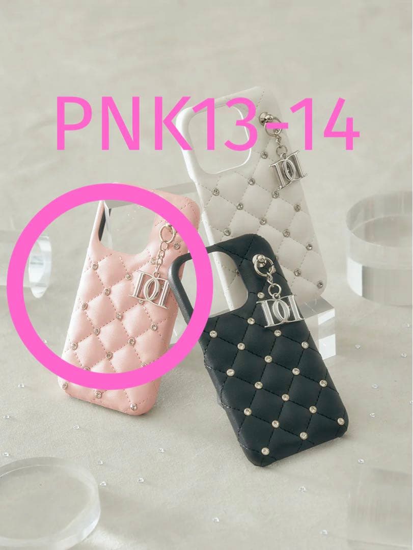 Darich キルティングビジューDDチャームiPhoneケース 13-14