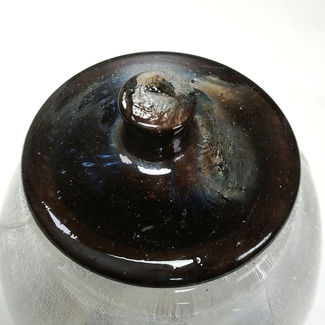 Ｓ７１４　茶入　『銀彩硝子　茶入』『伊藤直仁』　共箱　茶道具