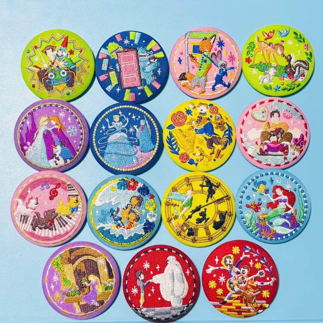 Disney Characters ディズニー刺繍缶バッジ2 コンプリートセット