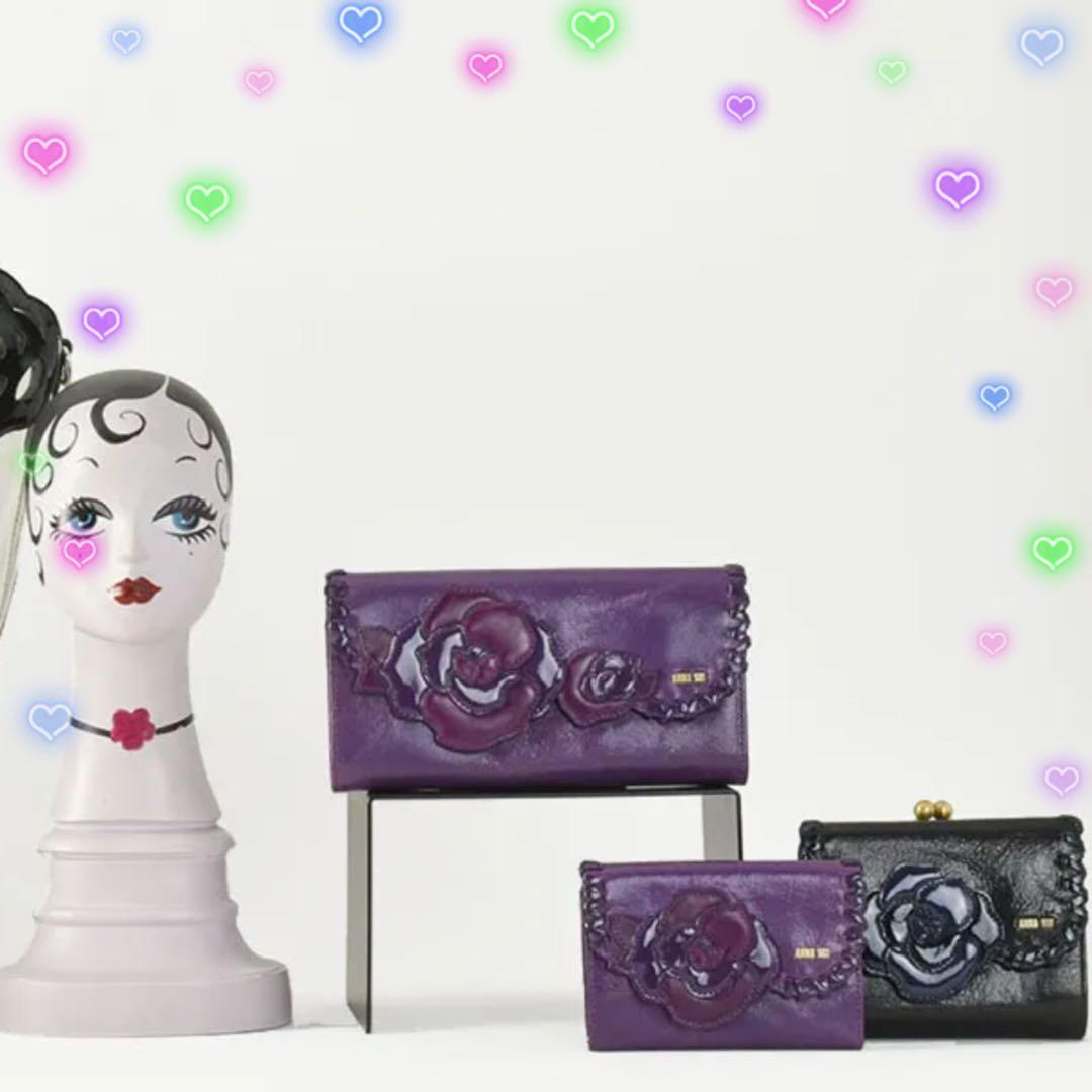 【新品】定価22000円アナスイ財布ブラック★ルビーがま口二つ折り