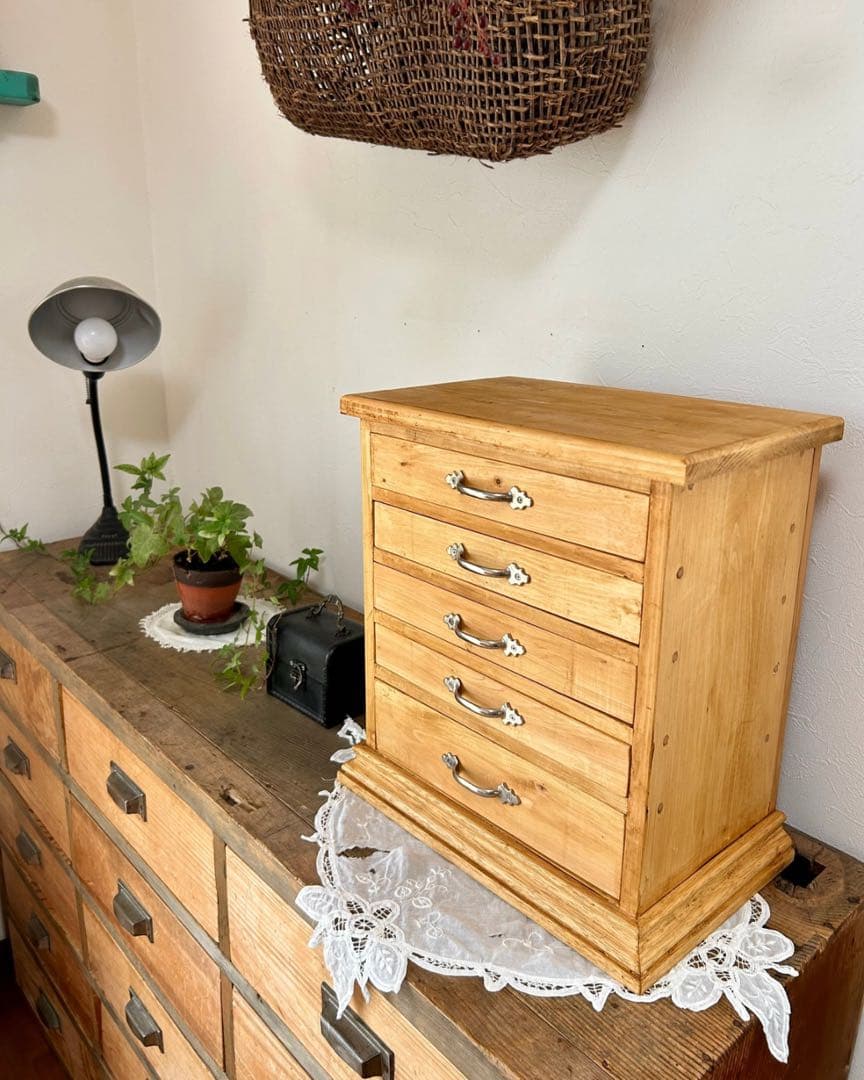 【kknn】国産ひのき使用　5杯ジュエリーボックス