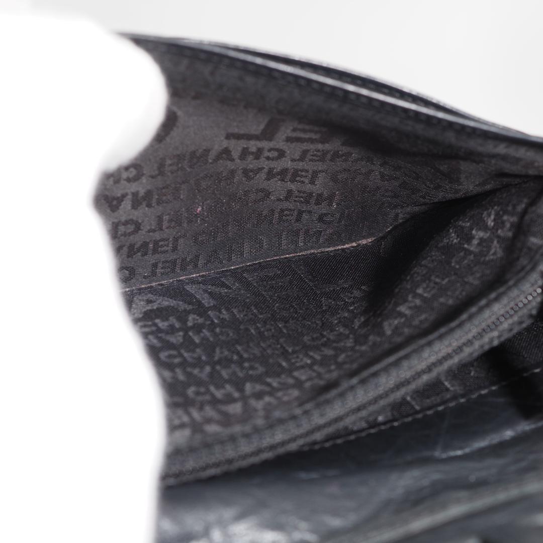 CHANEL シャネル カンボンライン 長財布 黒×黒