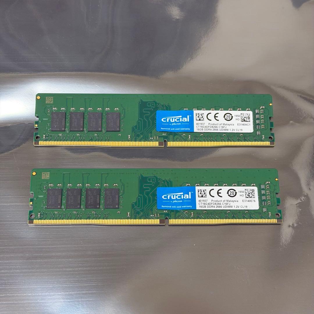 Crucial メモリ DDR4-2666 32GB(16GB×2枚)