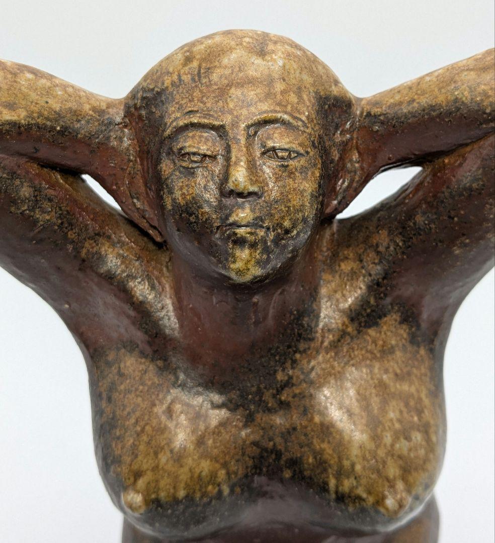 木南知加選 備前焼 裸婦像 共箱合布 置物 陶像 細工物 陶彫 オブジェクト