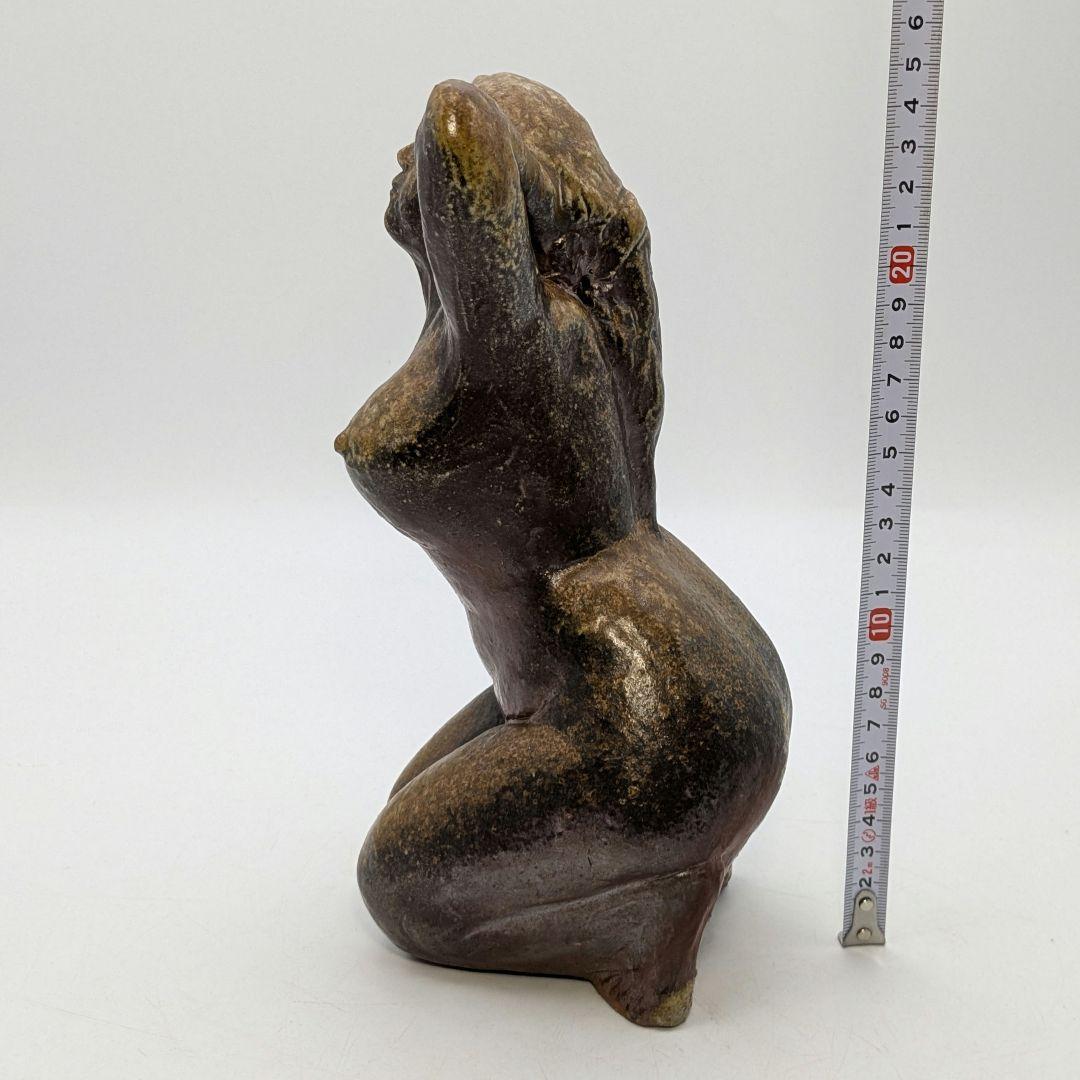 木南知加選 備前焼 裸婦像 共箱合布 置物 陶像 細工物 陶彫 オブジェクト