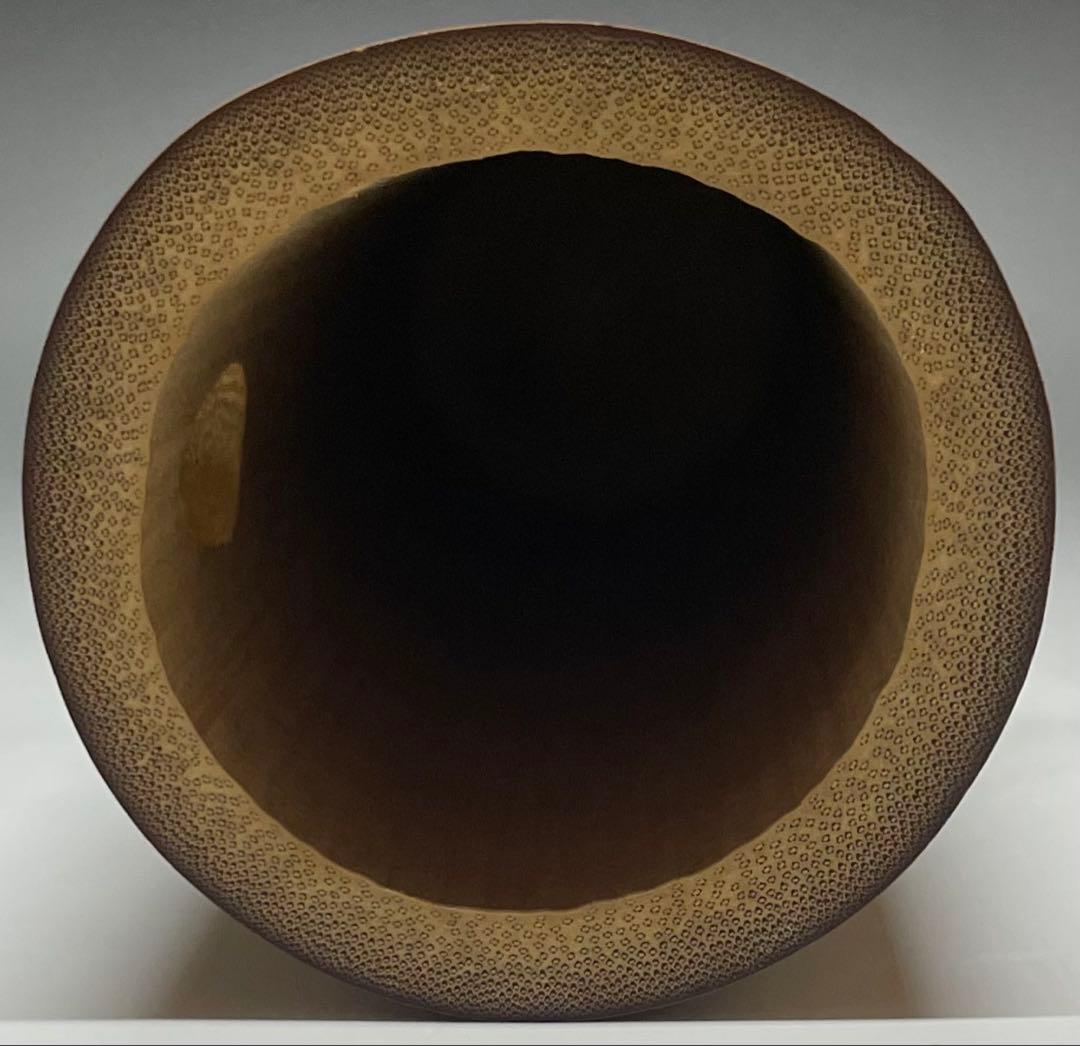 尺八花入　銘:真心　前大徳寺　福本積應書付　共箱　共布　U8816