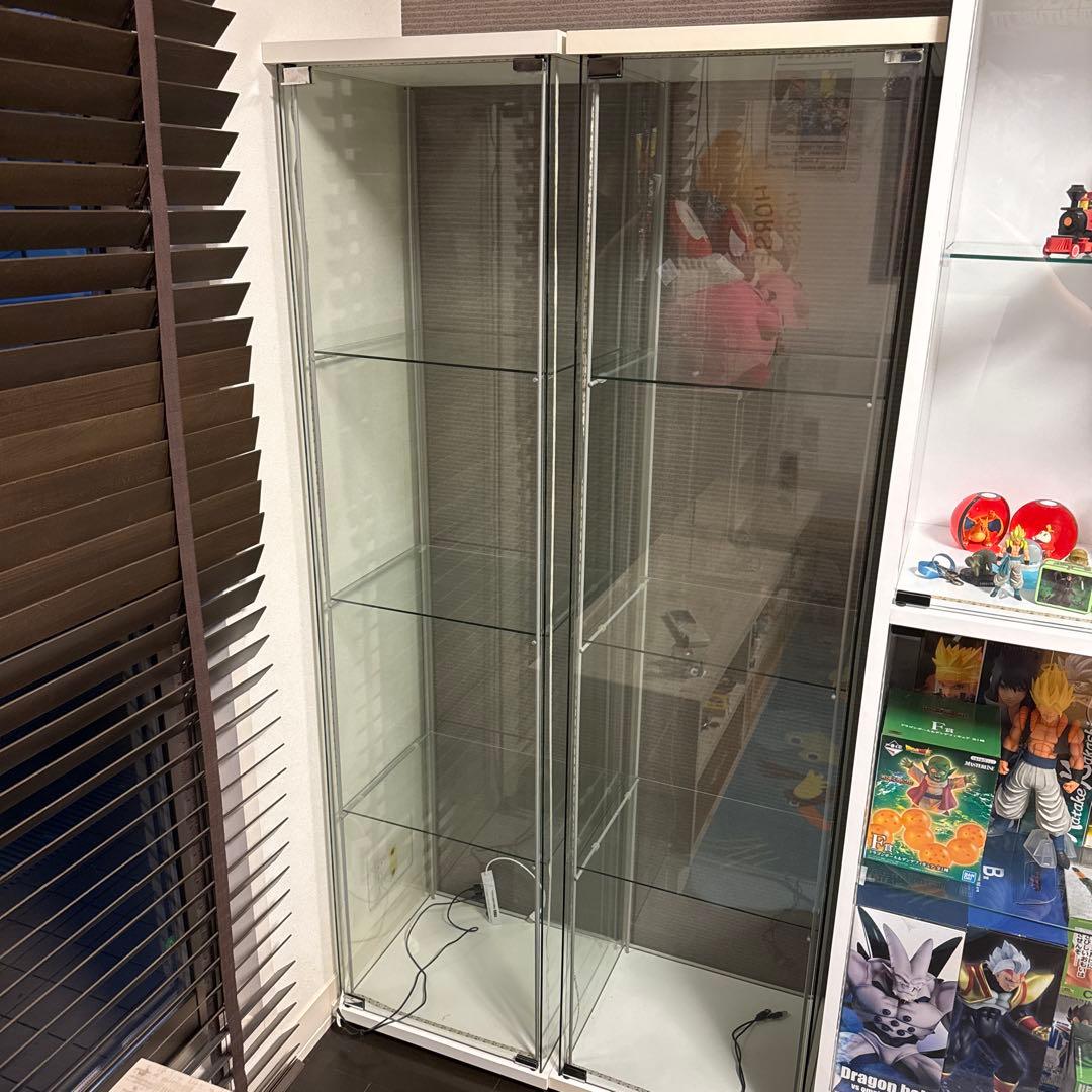 【引き取り限定】IKEA イケア デトルフ 2台 ガラスケース ラック