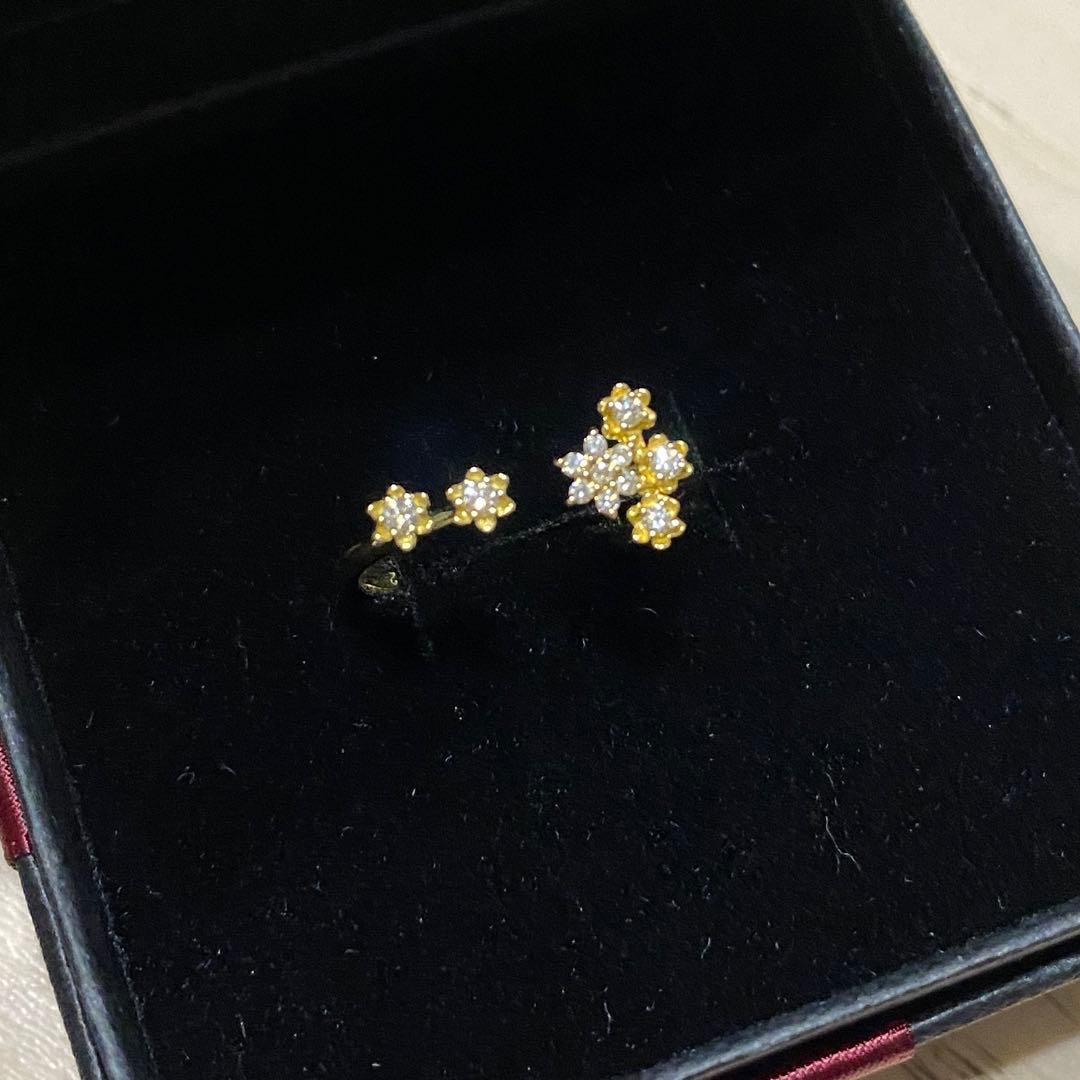 あ*️様 K18YG お花リング　お花オープンリング
