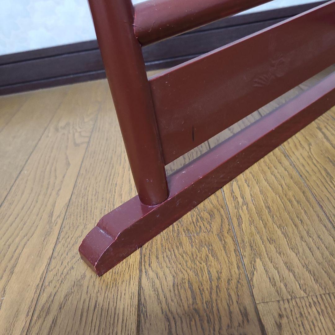 衣桁 着物掛け 衣紋掛け 折り畳み 鶴 インテリア レトロ　アンティーク中古品