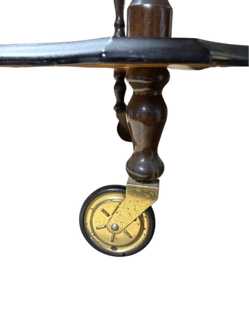 ■イタリア製　象嵌　キャスター付きキッチンワゴン　コーヒーテーブル