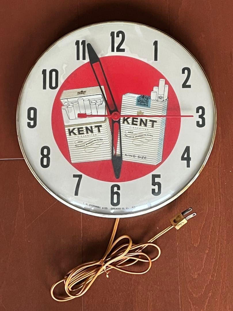 60's KENT アドバタイジング　ウォールクロック　USA製　ヴィンテージ