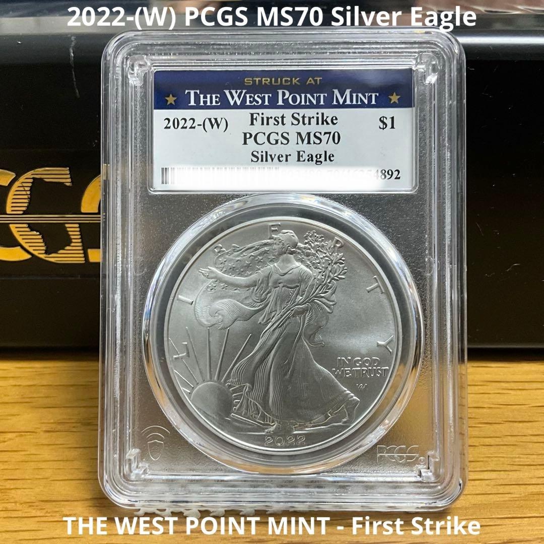 【新品】Eagleシルバーイーグル銀貨2022-W PCGS MS70 Blue