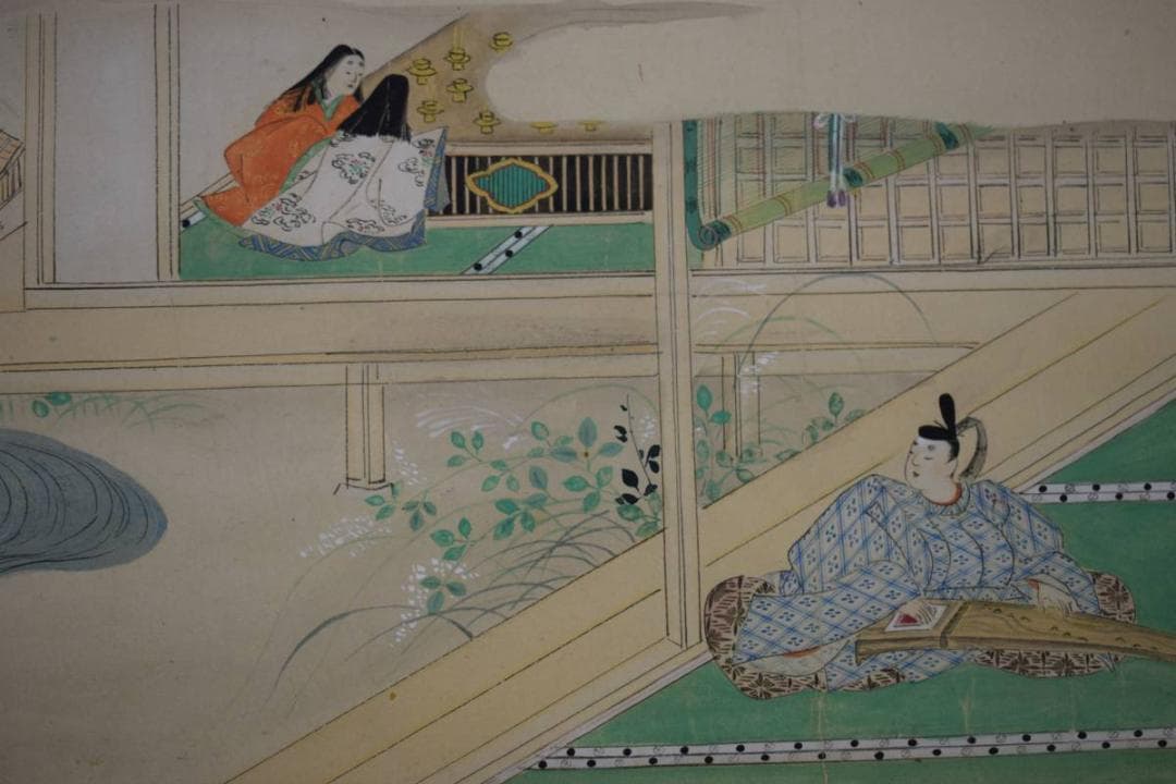 真作/光茂/大和画/布袋屋掛軸HE-531