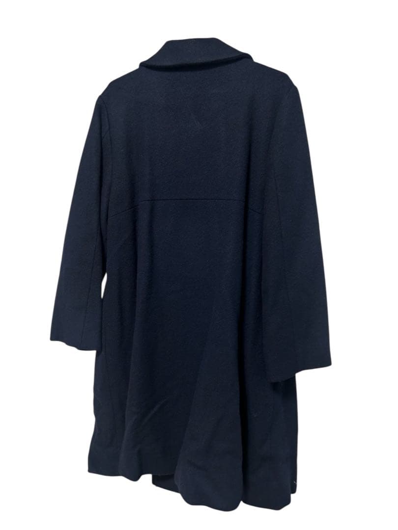 【クリーニング済】サエグサ ウールコート 130 ネイビー 紺 通学