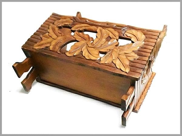 ■ 昭和レトロ　木彫り マガジンラック レトロ ■