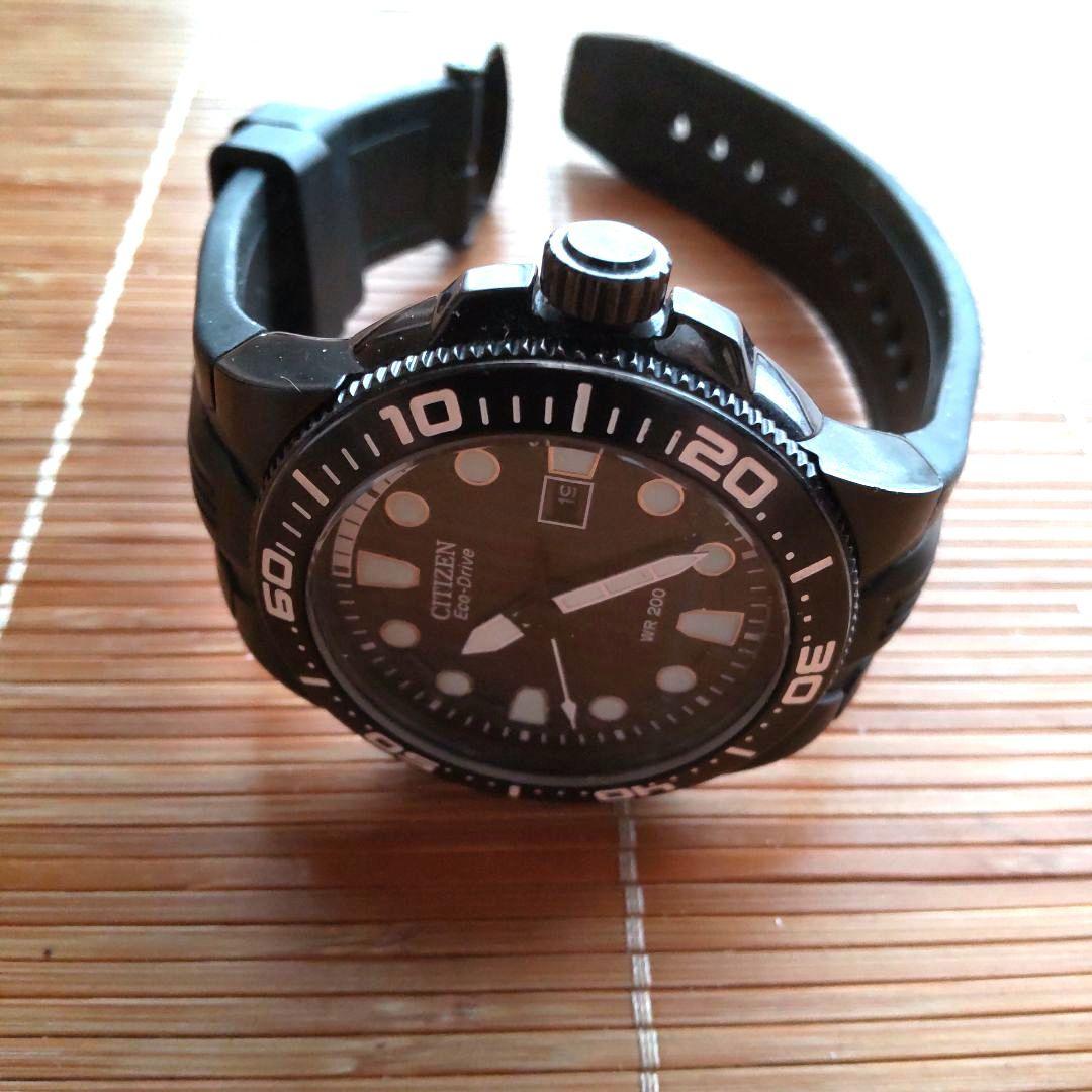 美品【稼働品】CITIZEN/シチズン/エコドライブ/ダイバー/デイト/ブラック