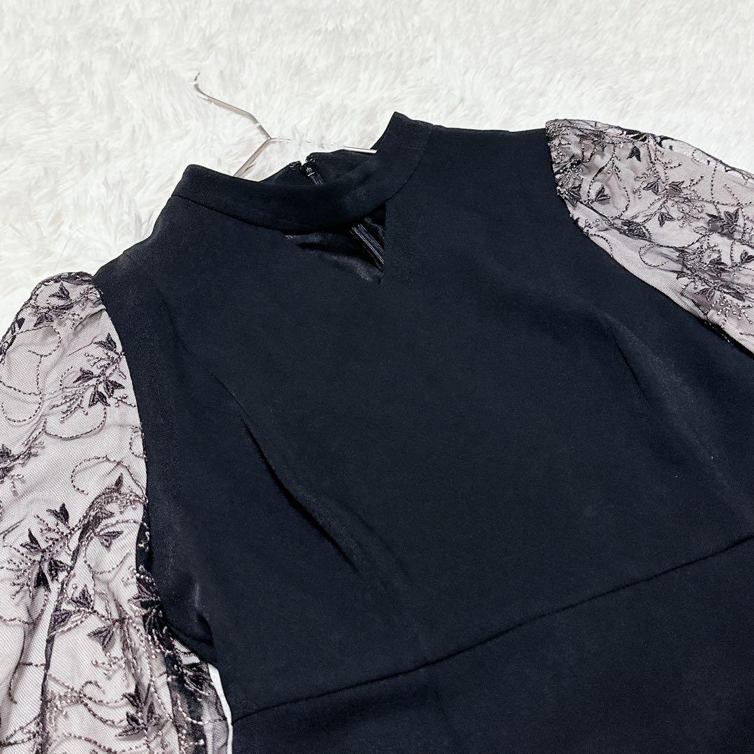 ANDRESD アンドレスド スリーブエンブロイダリードレス ブラック L