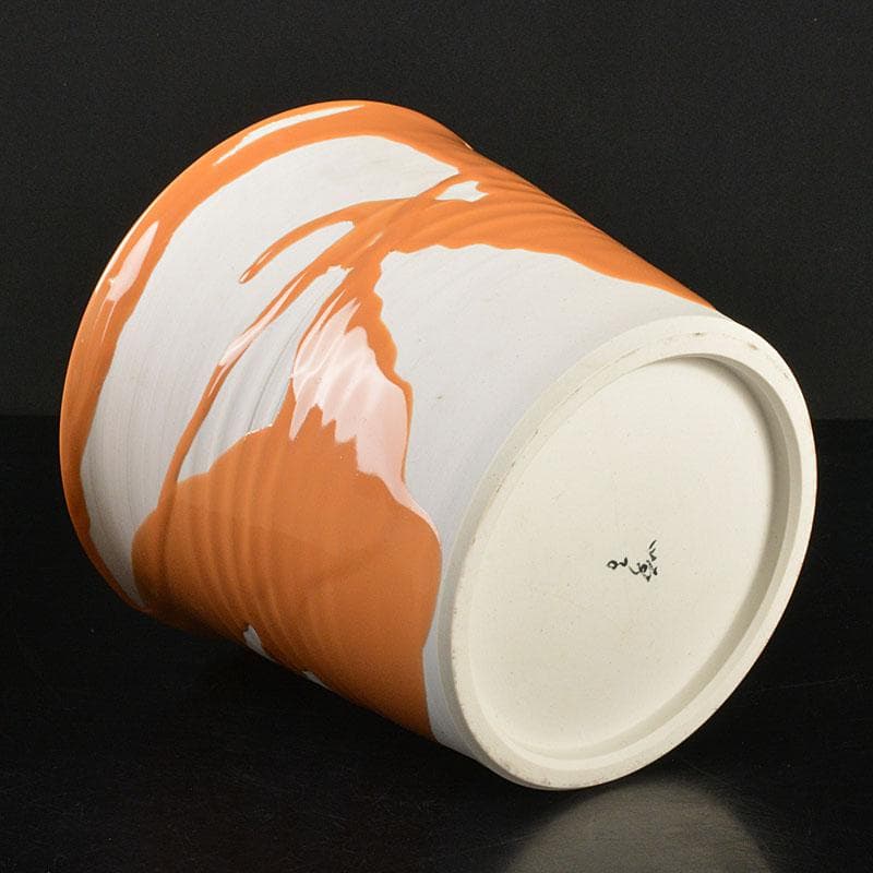 九谷焼　徳田順子(四代八十吉)作　水指　花器　共箱　C　6742C