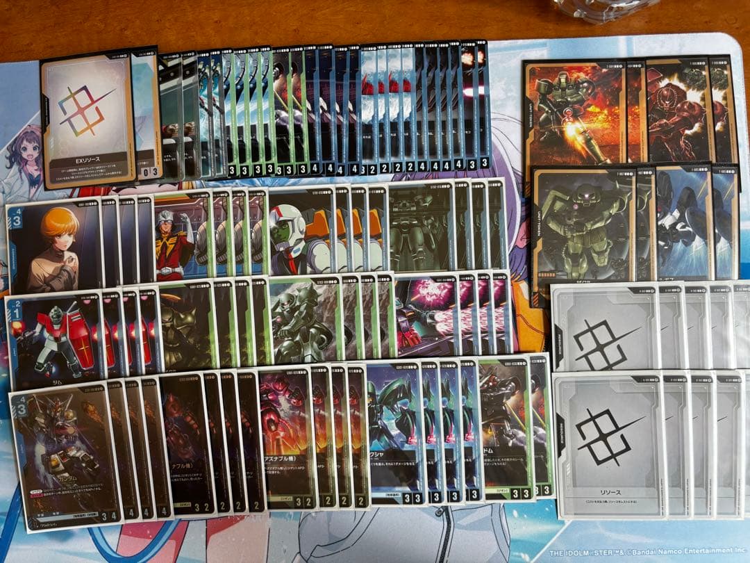 ガンダムカードゲーム 青緑 アグロ 優勝構築 調整パーツ スリーブ付き ジオン