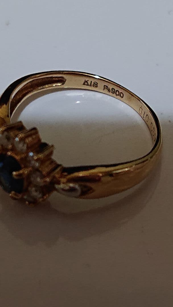 k18 pt900コンビフラワーモチーフリング