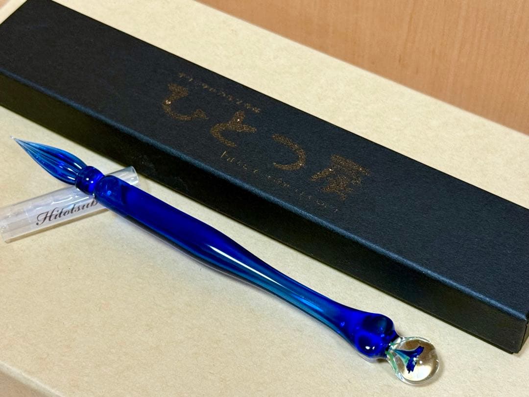 ひとつ房ガラスペン 代官山蔦屋 花入りブルー