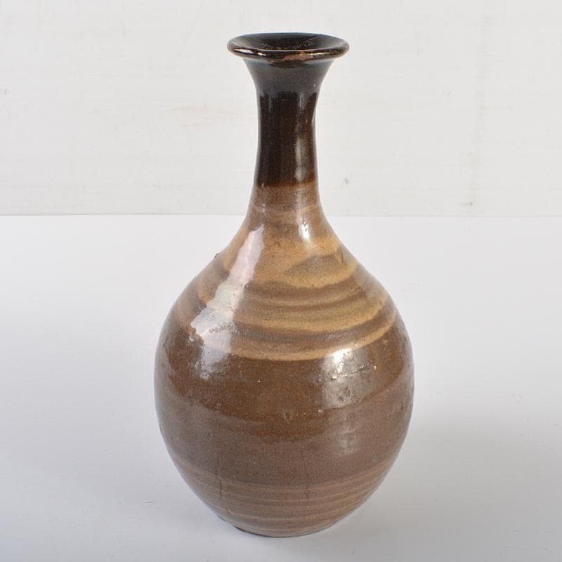 唐津焼　鶴首瓶　徳利　時代箱付　V　R6431