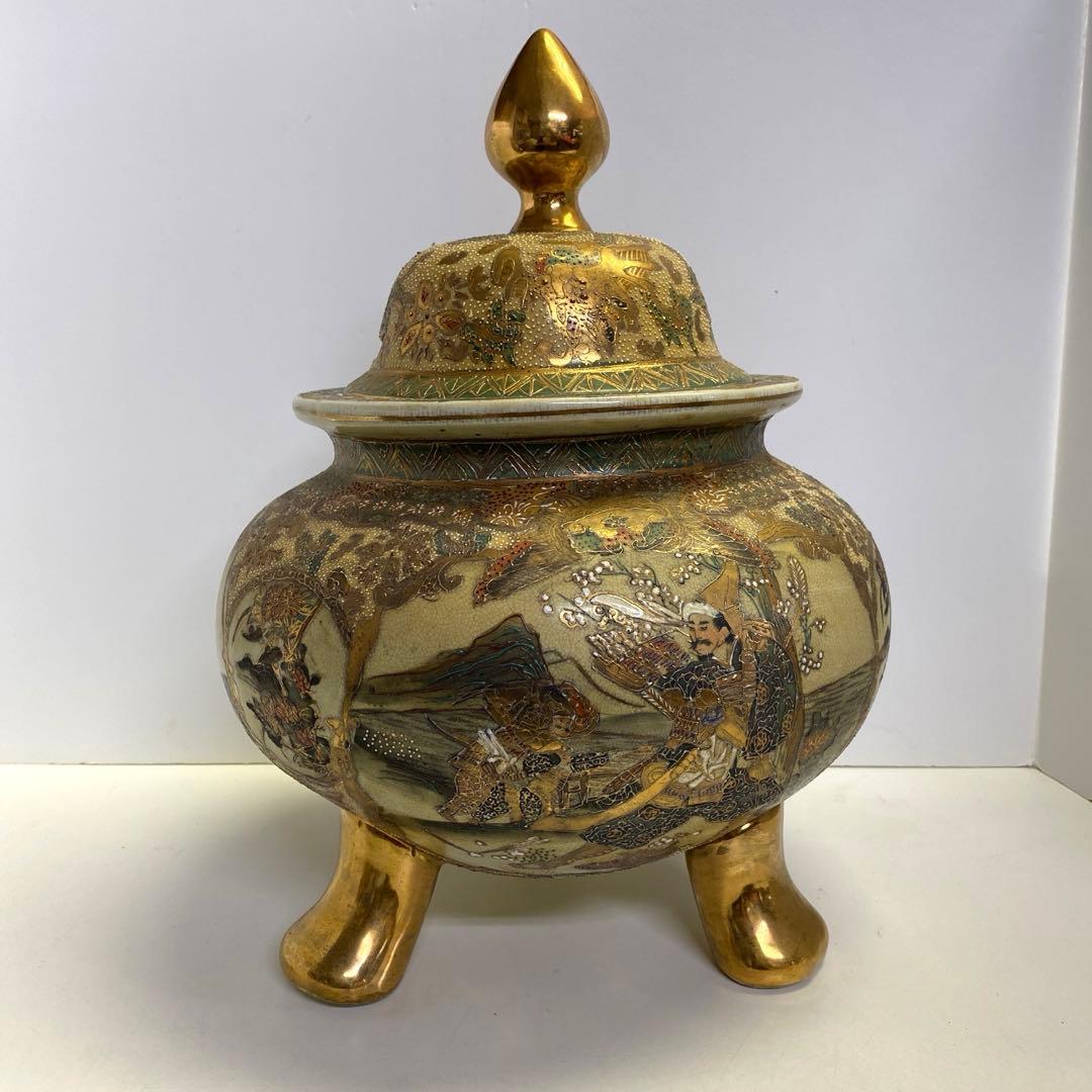 香炉 特大 薩摩焼？ 三足香炉