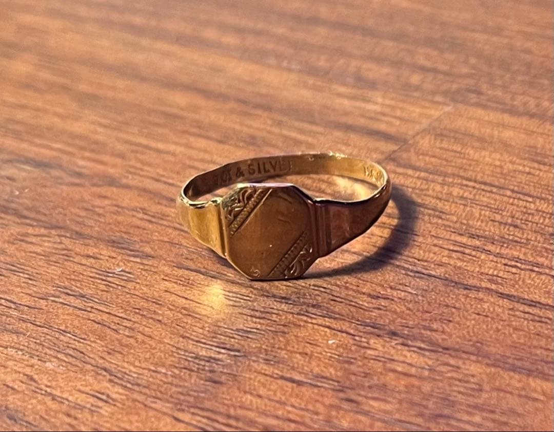 イギリス HG&S製 シグネットリング 9金 11号