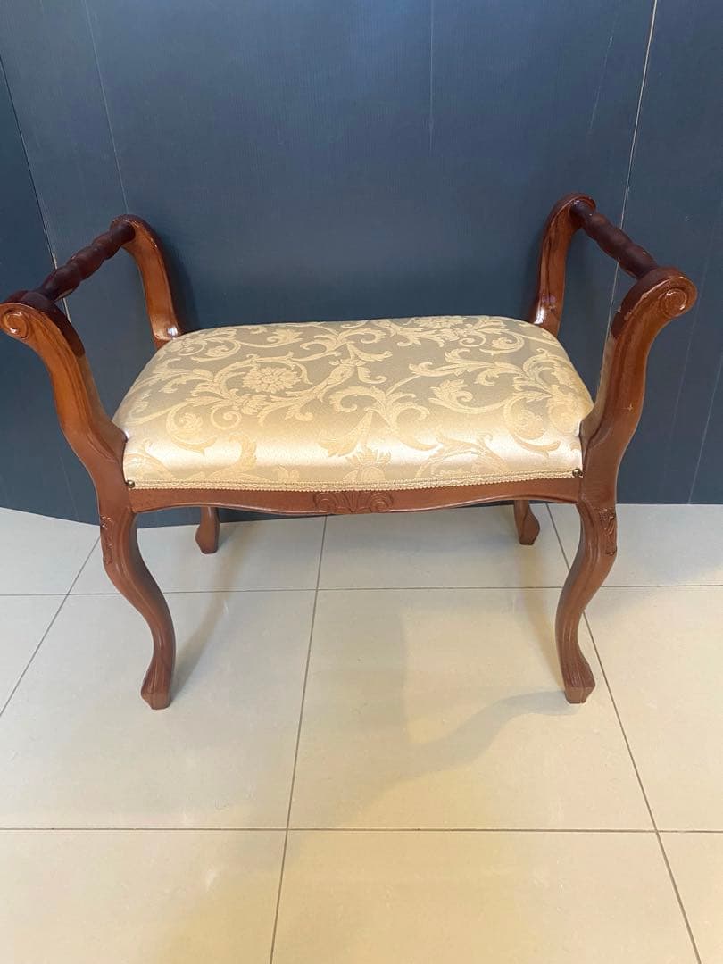 タロッコ 肘付きスツール 布張り ゴブラン チェア ストライプ イタリア製