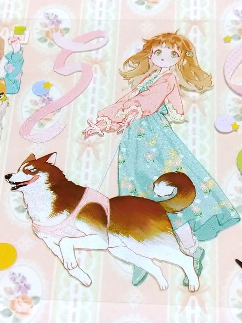 J401＃我和小狗(PET)talkness切り売り海外人物マステ女の子