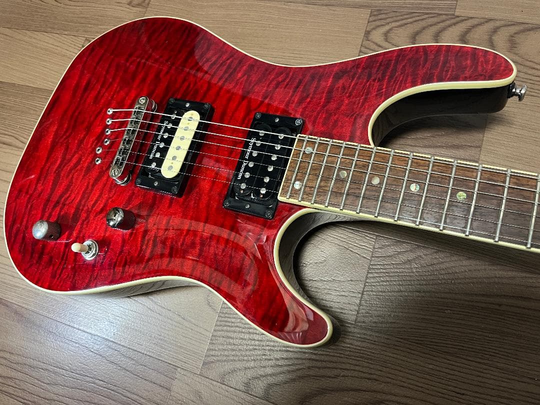 Cort KX1X 虎目　シースルーレッド　Duncan　ソフトケース付